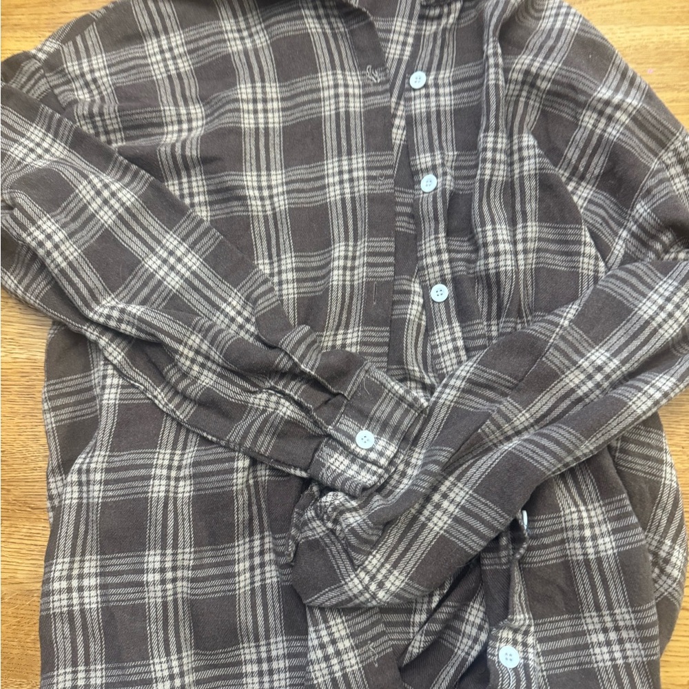Mens Brown Plaid Shirt